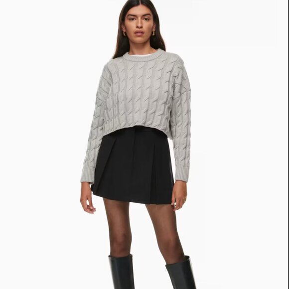 NWT Aritzia Babaton Bellcast Wool Mini Pleated Skirt - Picture 4 of 13